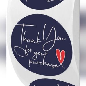 100 THANK YOU FOR YOUR PURCHASE Stickers 1" - night blue